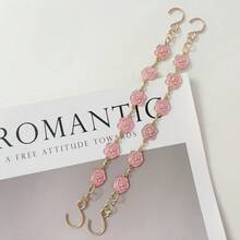 18Pcs Flower Shoe Chain Charms For Women, Bling Shoe Charms For Girls Clog Sandals, Girly Shoe Chains, DIY Shoe Decoration Accessories For Party Favor - 粉色 - 查看 7