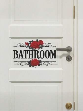 Badrumsklistermärken för dörr Badrumsskyltar Dekor Badrumsskylt Självhäftande Vattentäta Badrumsväggklistermärken Vinyl Dörrkonstklistermärken För Företag Kontor Hem Butik Väggdekaler