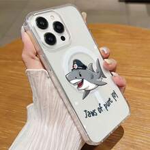 Funda para teléfono Tiburón Jaws of Pure Joy compatible con teléfonos ,  17,  16 Pro Max,  15 Pro Max,  13 y  12. Fabricada en TPU, ofrece protección contra golpes y caídas. Regalo perfecto para familiares, amigos, parejas y para Halloween. - transparente - Ver 6