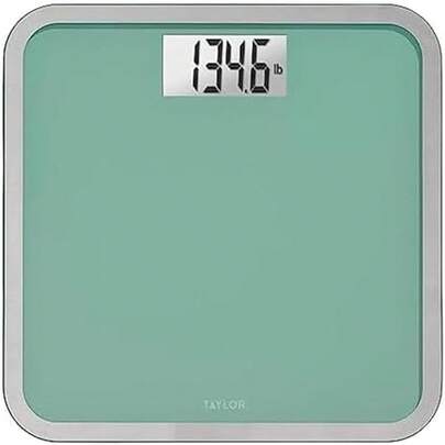 Digital Glass Bathroom Scale Body Weight, Large Durable Platform, High 500 Lb Capacity, Large 3.5x1. White Backlit Display, Sea Foam GreenSpecialForCanada