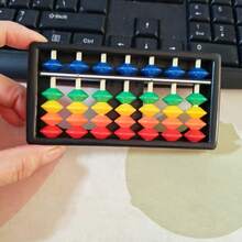 1 pieza Ábaco creativo de arcoíris de 7 cuentas, adecuado como herramienta de asistencia para el aprendizaje de matemáticas de estudiantes, suministros escolares - Multicolor - Ver 8