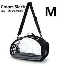 斜挎式寵物袋,透氣便攜寵物袋,貓背包摺疊透明貓袋,小型3磅容量,大型10磅容量 - 紅色 - 查看 17