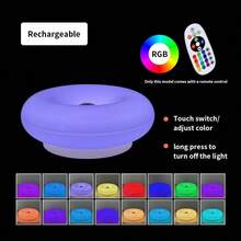 1 Đèn trang trí Donut - Có thể sạc lại/cấp nguồn qua USB, 3 màu thay đổi, sử dụng kép làm đèn bàn/đèn tường, đèn ngủ trang trí phòng ngủ, trang trí phòng khách - Thích hợp cho hành lang, đầu giường, phòng đọc sách - Nhiều màu - Xem 19