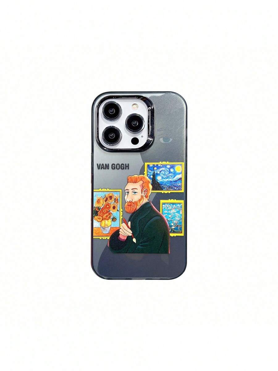 Fast EU Shipping (DE & ES) Suitable For Apple 15 Pro Max Phone Case New 14 High-Quality Feel 13 Pro Laser 16 Van Gogh Oil Painting - Bạc - Xem 1