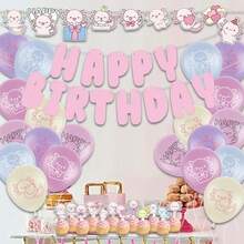 DPink Axolotl Party Decorations: Garland And Cupcake Toppers Happy Birthday Banner And Balloons - 粉色 - 查看 7