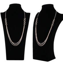 Noessla Layered Long Necklaces For Women Crystal Beaded Statement Necklace Sweater Silver Chain With Gifts Box Jewelry{Inchcolor_nameinch:Inch34-Rosegoldinch} - 34-玫瑰金 - 查看 8