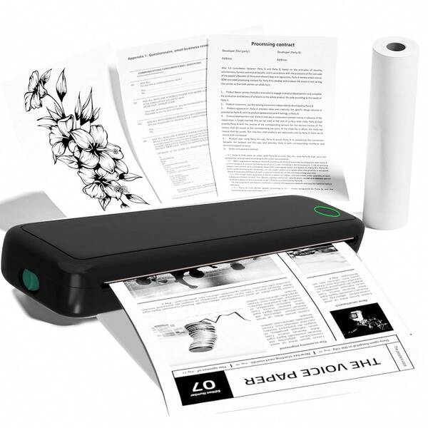 Portable Printers Wireless For Travel, Inkless Thermal Printer Supports 8.5 X 11 Inch Thermal Paper, Print Resumes, Music Scores,Test Papers And Other Content Files, For Travel, Office, Home, School, Print Anywhere, Anytime.