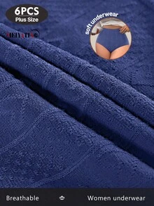 MEIYATING 6pcs/Pack Plus Size Women Cotton High Waist Seamless Panties, Jacquard Pattern, Comfortable Fit