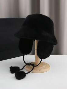 1pc Women's Accessory - Winter Ear Warmer Hat, Faux Fur Lined Fisherman Beanie, Warm And Windproof For Outdoor, Faux Fur Wide Brim Bucket Hat, Suitable For Daily Wear Women Winter Clothes - A - View 10