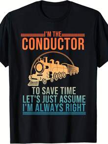 Funny Train Conductor Art For  Wo Railway Train Lover T-Shirt - Style 6 - View 1