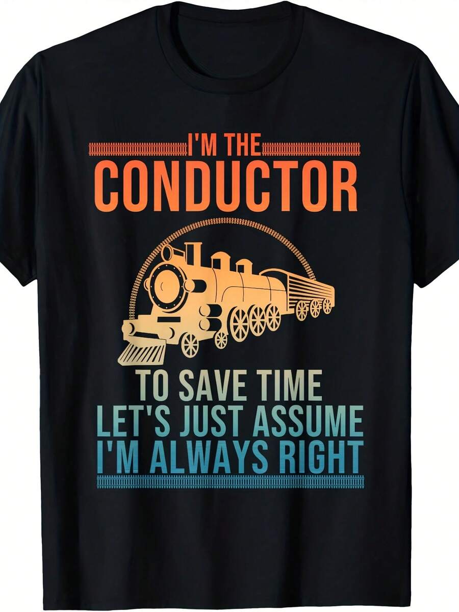 Funny Train Conductor Art For Wo Railway Train Lover T-Shirt - Style 6 - View 1