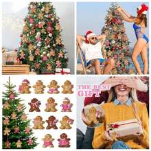 36 Pcs Gingerbread Ornaments Tree Decorations 3 Inch Gingerbread Decorations Wooden Hanging Ornaments Xmas Tree Home Kitchen Holiday Party Decor - Cute Style - View 1