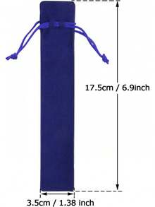 Yeanifeana 20piezas de terciopelo cordón bolígrafo 1.4 x pulgadas multicolor terciopelo bolígrafo manga bolsa de terciopelo bolígrafo caja de lápices a granel de navidad como regalos (Azul) - Negro - Ver 3