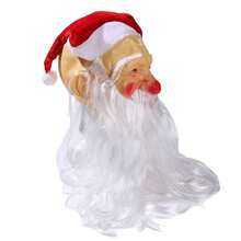 1pc Santa Claus Hooded Latex Mask, Atmosphere Prop For Activities, Malls, Schools, Funny Parties