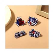 1-4Pcs  Day Badge Pins Brooch For Men Women 4th Of July White Blue Red USA American Flag Lapel Pins American Star Pins Patriotic Brooch Jewelry{Inchcolor_nameinch:InchAmericanFlaginch} - 美國國旗 - 查看 7