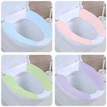 1 Universal Thick Plush Toilet Seat Cover, Soft And Comfortable, Washable, Pumpkin Patterned Toilet Seat Cushion, Available In Both Simple And Handle Styles