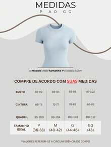 Women's Short-Sleeve Baby Tee T-Shirt, Fitted, Ribbed, Basic, For Everyday Wear, Work, Travel - 淺藍色 - 查看 5