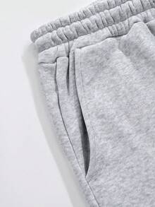 2pcs Set: Hoodie + Sweatpants, Customizable Personalized Thanksgiving/Christmas Gift - Customize Women's Graphic Sweatshirt, Add Your Own Text/Image (Badge Design/Company Logo/Family Photo/Selfie) For Personalized Printed Hoodie, Gift For Girlfriend, Couple Matching, Sportswear Set - Light Grey - View 7