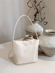 新款女士水桶包，简约休闲百搭手提包，尼龙材质女士单肩包，腋下包 - 彩色 - 查看 22