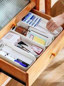 10-Pack White Plastic Storage Boxes With Dividers - Multi-Purpose Open Drawer Organizers For Nursery Rooms, Phone Cases And Bedside Essentials | Space-Saving Clear Design (White) - White - View 11