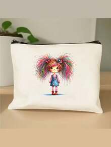 1 szt. Jednostronna, zabawna i urocza torba do przechowywania kosmetyków i leków z nadrukami małych dziewczynek – pełni funkcję torebki, kosmetyczki, piórnika i torby na prezenty. Ten niezbędny gadżet na sezon ślubny, ukończenie szkoły i inne uroczystości to idealny prezent dla matek, córek, nauczycieli i przyjaciółek.