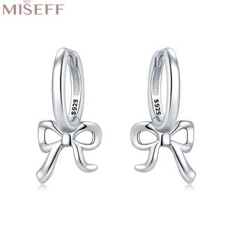 MISEFF 1件正品S925纯银耳环，优雅蝴蝶结耳环，女士奢华珠宝，情人节感恩节礼物