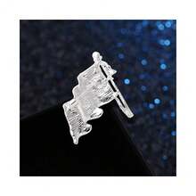 1-4Pcs  Day Badge Pins Brooch For Men Women 4th Of July White Blue Red USA American Flag Lapel Pins American Star Pins Patriotic Brooch Jewelry{Inchcolor_nameinch:InchAmericanFlag-Silverinch} - 美國國旗-銀色 - 查看 3