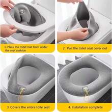 Toilet Seat Cover Soft Skin Friendly Non Slip Toilet Seat Cover With Built In Handle Washable Seat Cover Bathroom Supplies