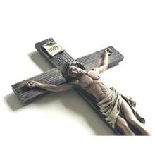 Polly House 14 Inch Jesus Nailed On The Cross Resin Stone Wall Cross Crucifix - como en la foto - Ver 4