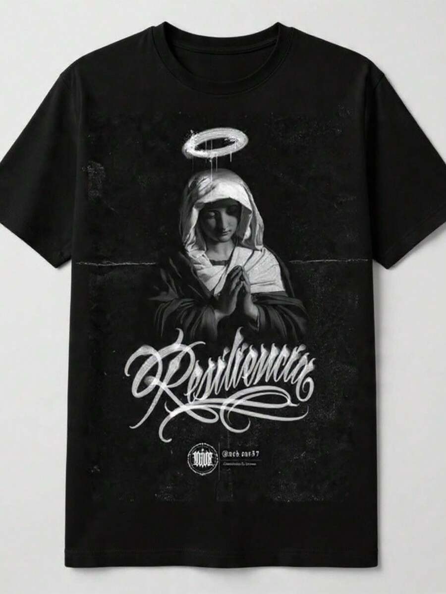 camiseta camisas masculina santa religiões camisa 100% algodão