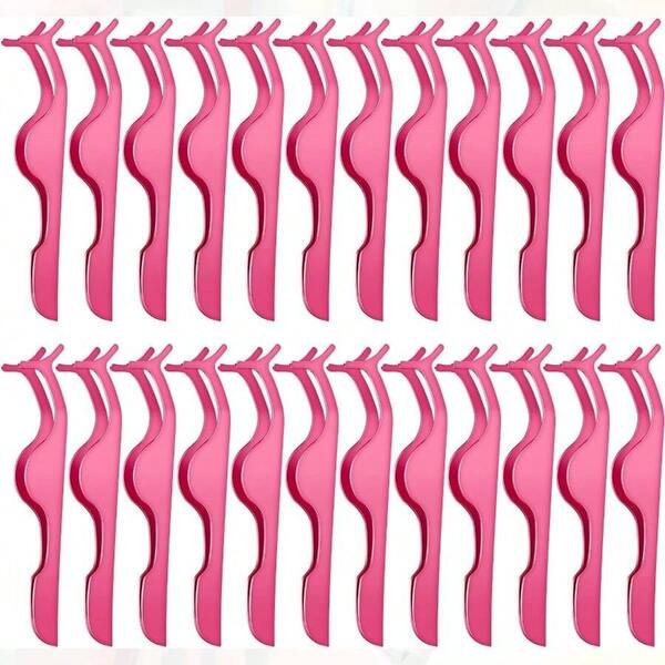 24 pinzas de acero inoxidable para extensin de pestaas postizas, pinzas, pinzas, pinzas, pinzas, pinzas auxiliares para aplicar maquillaje y quitar las pestaas negro