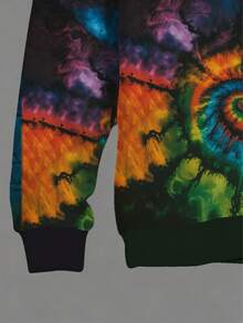 Sudadera con estampado gráfico colorido para hombres de talla grande, parte superior informal tipo pullover adecuada para salidas y reuniones en pareja, diseño