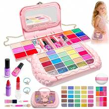 女孩过家家化妆套装，儿童公主装扮玩具，含唇彩、眼影、指甲油，圣诞节生日礼物，适合3-12岁儿童 - 彩色 - 查看 14