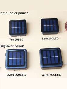 1pc Solar Powered Copper Wire String Lights, Outdoor Patio Party Lawn Camping Garden Christmas Lights