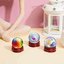 TFKI Taiyin 15 Pcs Crystal Holder For Stones Wooden Sphere Stands Display Stand Crystal Sphere Decorative Ball Egg Holders For Ball Egg Base Display Pedestals Globe Decor Small - 如圖 - 查看 3