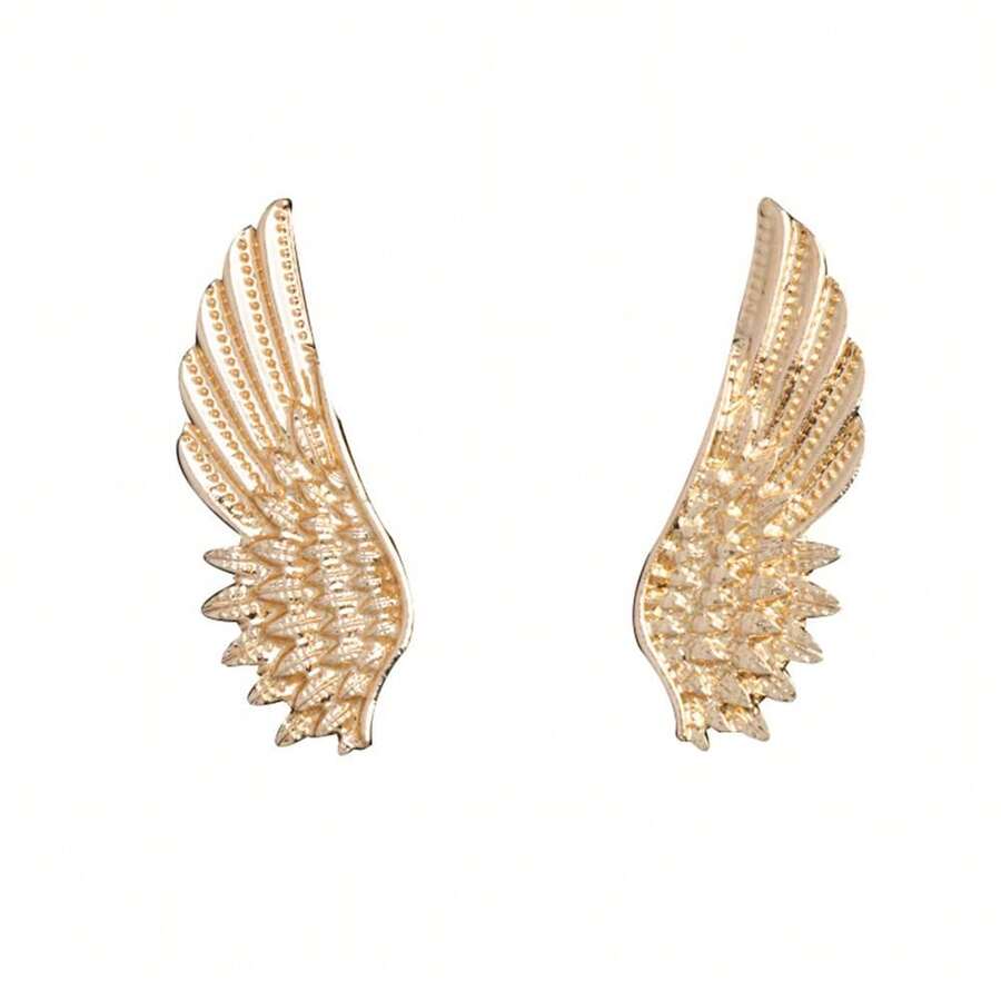 2Pcs Vintage Angel Wings Brooch Pin Set, Gold Silver Wings Lapel Pin Suit Pin Wedding Party Jewelry For Women Men Birthday Gifts{Inchcolor_nameinch:InchGold2Pcsinch} - 黃金2件 - 查看 1