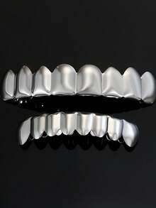 غطاء أسنان كلاسيكي بنمط بانك لامع من RACHELZ، مجموعة كاملة من 8/8 أسنان ذات سطح ناعم، مجوهرات للأزواج هدية حفلة، شبكة أسنان