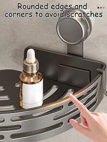 1个带吸盘安装的转角淋浴置物架 - 无需钻孔安装，节省空间的弧形浴室置物架，承重力强，可存放洗发水、香皂和洗漱用品 - 非常适合浴缸使用。浴室配件 - 彩色 - 查看 9