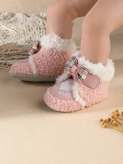 New Winter Warm Snow Boots, Cute Toddler Infant First Walker Shoes, Cartoon Warm Plush Infant Shoes Suitable For 0-1 Year Old Newborns