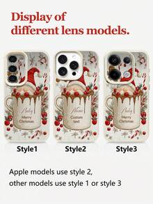 1pc Customized Text & Funny Christmas Themed Design Phone Case, Compatible With IPhone 17 Pro Max/17 Air/15 Pro Max/16 E/14 Plus/13/12/11, S24/20 Ultra/A52S/A53/A05S, Note 13 Pro Plus/Note 12 Pro Plus/Note 9, Made Of TPU Material, Personalized, Best Gift For Friends, Girlfriends, Family For Christmas,International Version, Not The Domestic Version - White - View 9