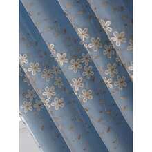 One-Piece European-Style Luxury Embroidered Pearl Tulle Curtain, Suitable For Bedrooms And Living Rooms, Double-Layered Sheer Design. - 藍色 - 查看 7