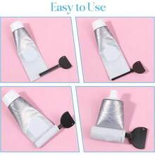 3 piezas Exprimidor de pasta de dientes de acero inoxidable, dispensador de pasta de dientes, rodillo exprimidor de tubo, llave exprimidora de tubo para cosméticos, pintura, tinte de cabello, 3 colores - inicial - Ver 4