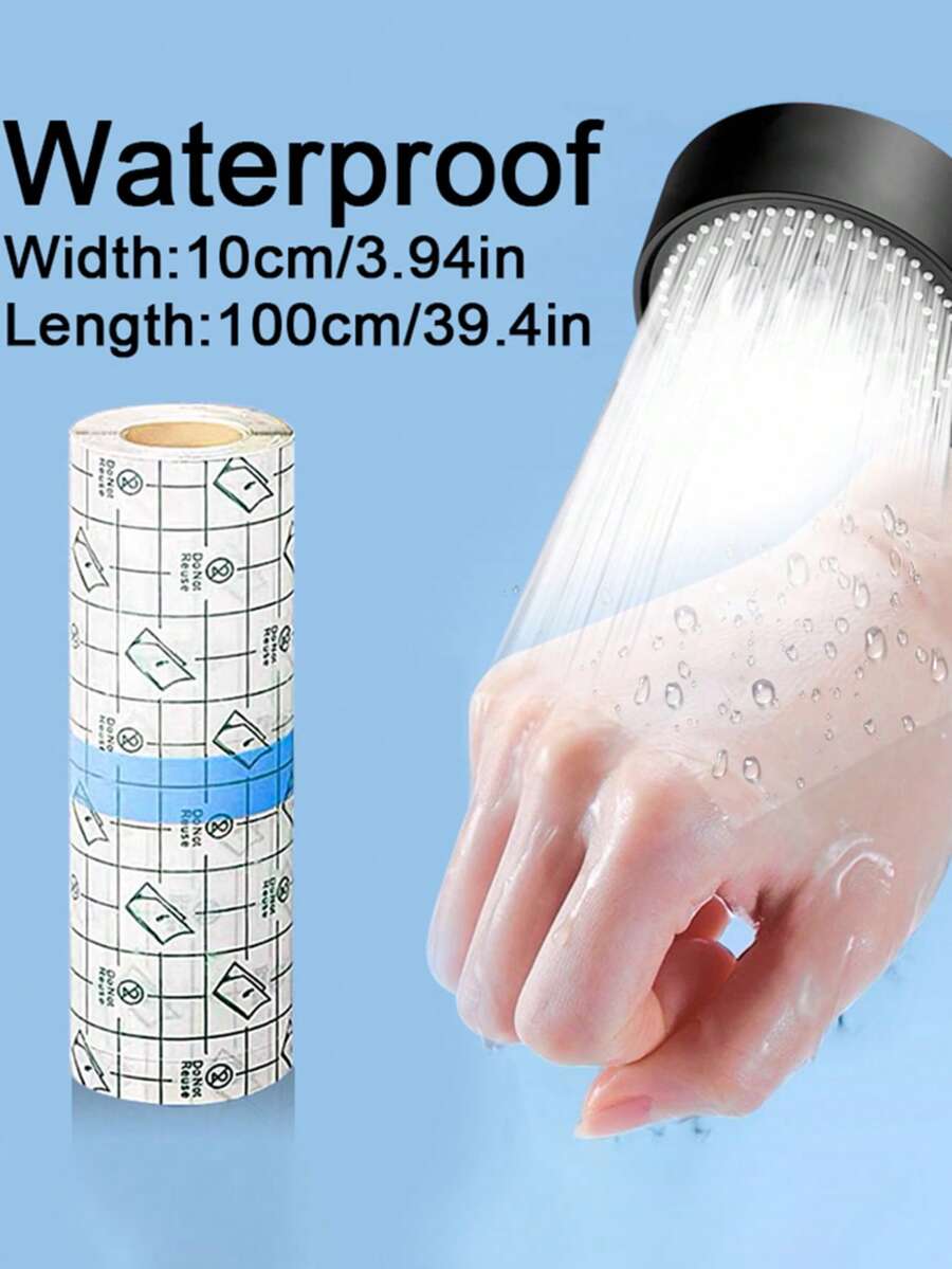 1卷透明自粘绷带，防摩擦胶带，防水胶带，便携式手指防摩擦胶带，手指、脚趾、受损部位保护胶带，淋浴时防水，防止水泡、裂纹、老茧，可紧密包裹手指、脚趾、腿部 - 透明色 - 查看 1