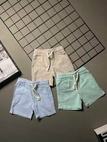 Kit 2 Shorts Linho Menino Recém Nascido Mauricinho Bermuda Infantil OPLK