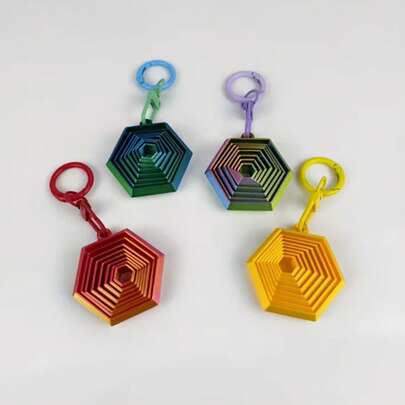 3D Printed Hexagon Keychain Pendant, Colorful Stress Relief Toy, Durable Plastic Material, Fashion Accessory For Women, Stylish Bag Charm, Fidget Toy, Suitable For Backpack & Car Key Decoration, Holiday Party Decor, Perfect Gift For Keychain Enthusiasts, Suitable For Teens & Adults, Party Favors, Back To School, Valentine's Day, Easter Gifts [Assorted]