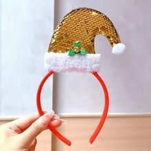 Christmas Limited Edition Headband For Women, Deer Antlers With Large Bow Design, Full Of Festive Atmosphere, Perfect For Parties, Ideal Christmas Gift Headwear - 1Golden Hat Headband - View 8