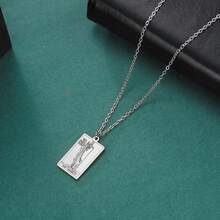 TEAMER Stainless Steel Tarot Cards Necklace Vintage Tarot Jewelry Good Luck Amulet Pendants For Women{Inchcolor_nameinch:InchSilver-THEHERMITinch} - 銀-THEHERMIT - 查看 5
