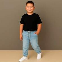 Set Of 2 Jogger Jeans With Lycra For Boys And Teens - 深黑色 - 查看 2