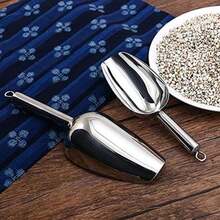 Pala de Uso General para Harina de Hielo de Acero Inoxidable de Fondo Redondo, Cuchara Multifuncional para Comida de Hielo, Granos de Café, Pala de Fruta Seca()(12oz) - Multicolor - Ver 7