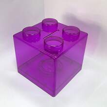 1个超大立方体存钱罐，透明立方体硬币罐，立方体积木组合小零件收纳盒/罐，可堆叠硬币罐，透明塑料硬币罐，杂物积木罐 - 彩色 - 查看 13